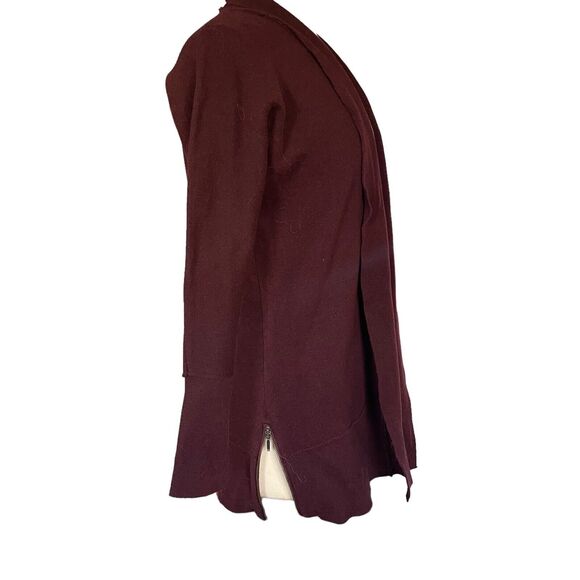 Rachel Zoe Cardigan Sweater Size S NEW Open Front Cardigan Burgundy Zipped Sides - Picture 4 of 8